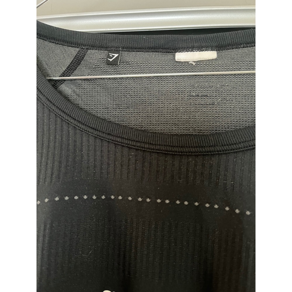 Gymshark Womens Black Long Sleeve Mesh Crop Top Drawstring Hem Activewear Small - Picture 7 of 7